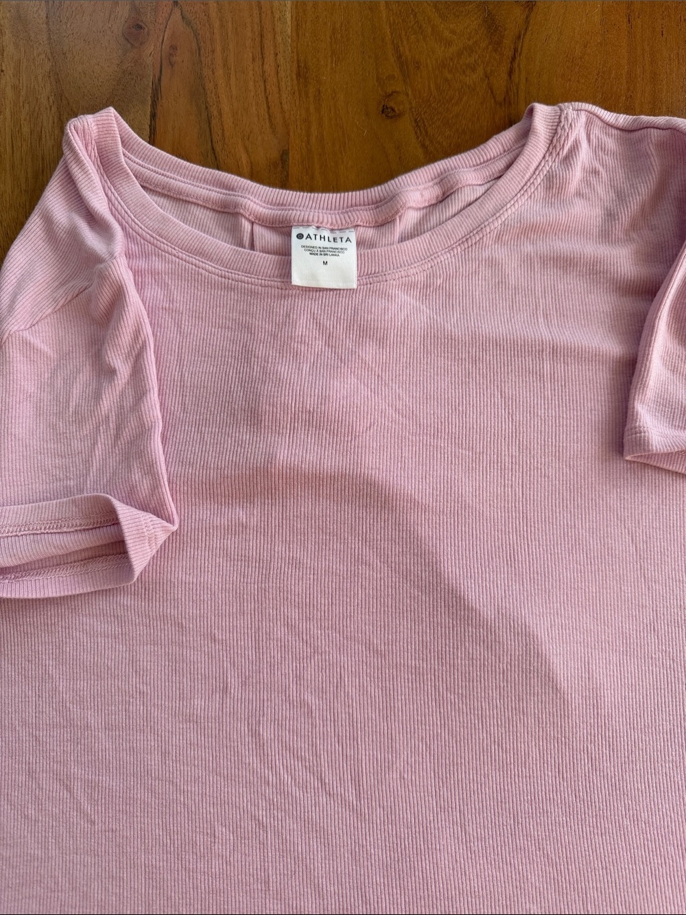 NWOT Athleta Ribbed Short Sleeve Tee - Picture 2 of 3